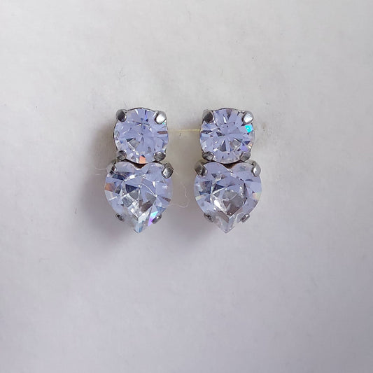 3468 Vintage-Ohrringe mit Swarovski Kristallen 15mm