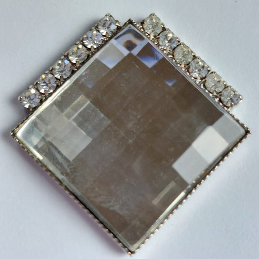 2016 Silberne Gürtelschnalle mit Swarovski Kristallen 26mm