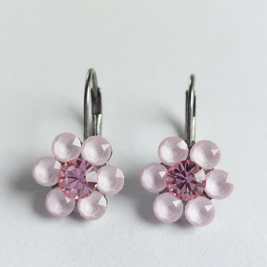 3629 Vintage Ohrringe mit Swarovski Kristallen 20mm