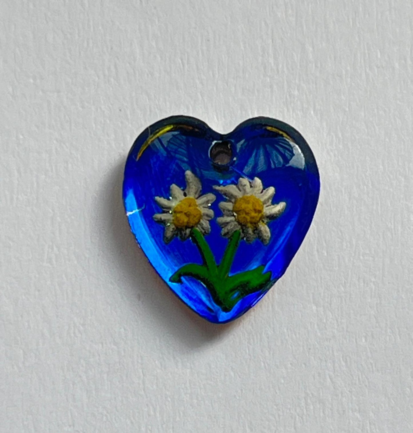 1087 Vintage Kristall Herz geprägter Cabochon 11mm