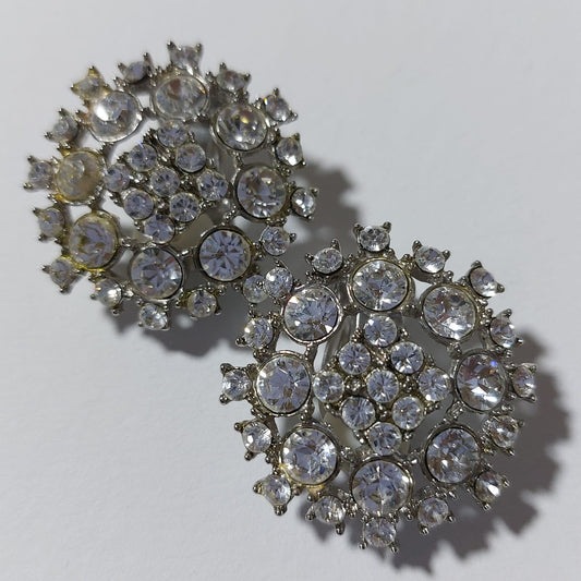 3694 Vintage Ohrclips mit Swarovski Kristallen 30mm
