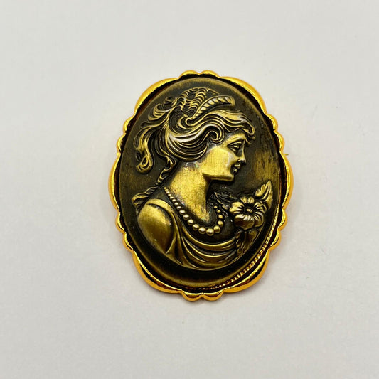 2433 Vintage Kamee Cabochon Schalhalter 45mm