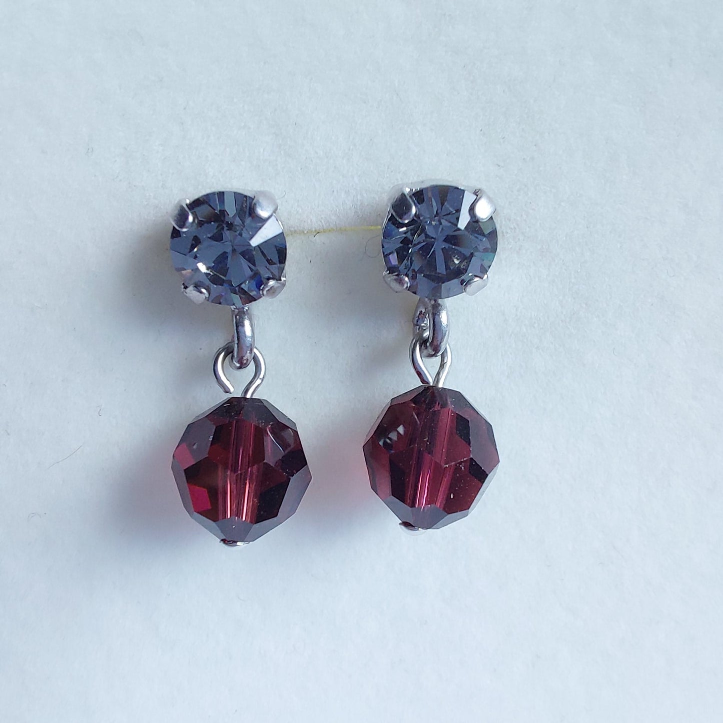 3471 Vintage-Ohrringe mit Swarovski Kristallen 20mm