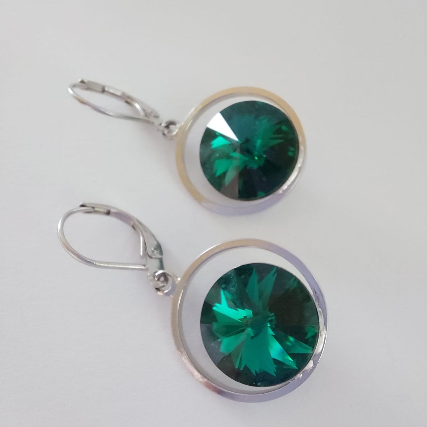 3369 Vintage-Ohrringe mit Swarovski Kristallen 39mm