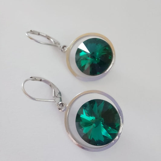 3369 Vintage-Ohrringe mit Swarovski Kristallen 39mm