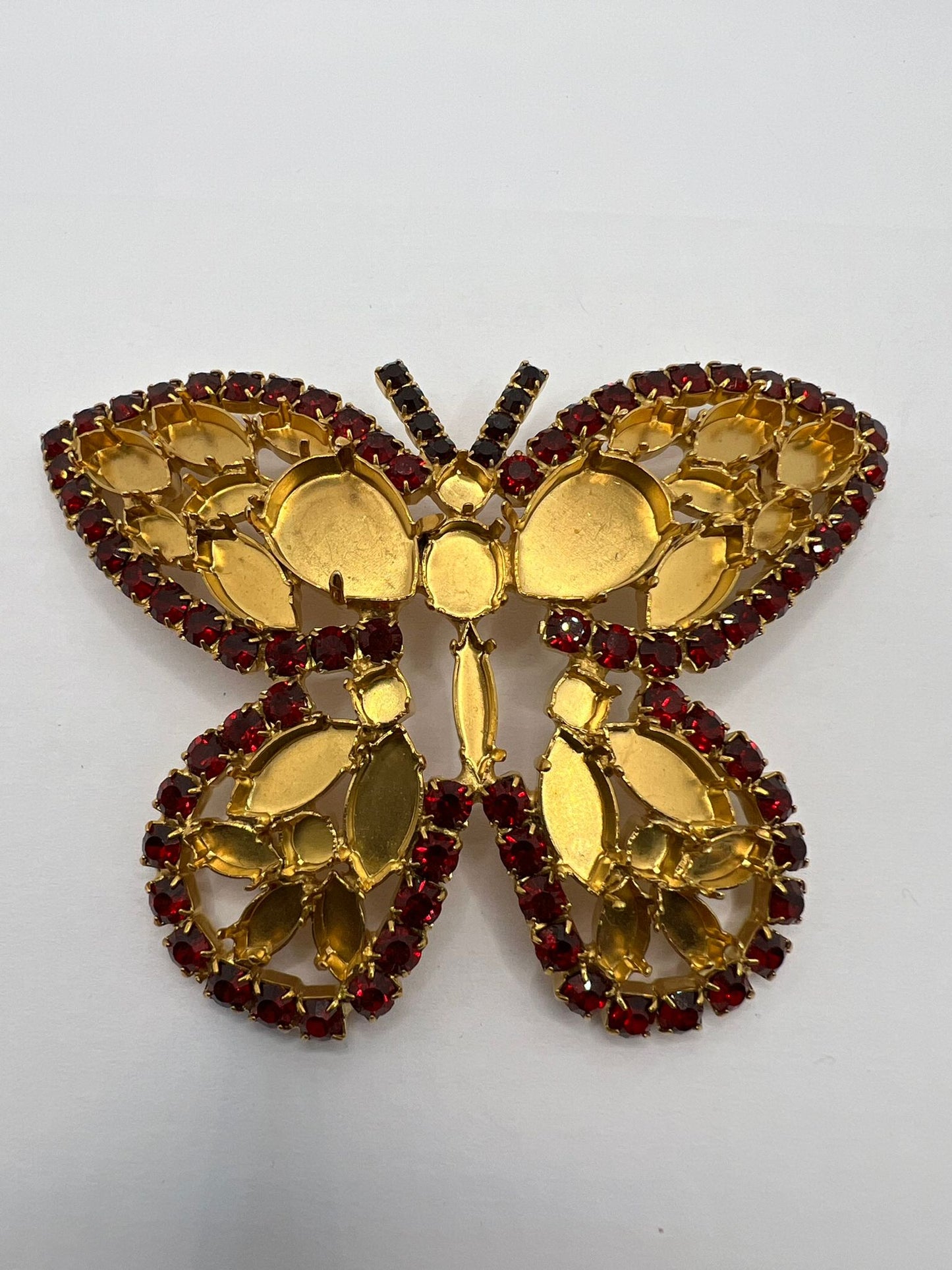 8916 Vintage halb gefüllt Rhodium Brosche zur Komplettierung mit Swarovski Kristallen füllen 90mm