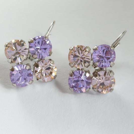 3615 Vintage Ohrringe mit Swarovski Kristallen 25mm