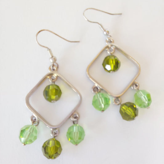 3444 Vintage-Ohrringe mit Swarovski Beads 60mm