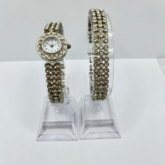 Vintage Swarovski Kristallen Set Uhr und Armband 19cm