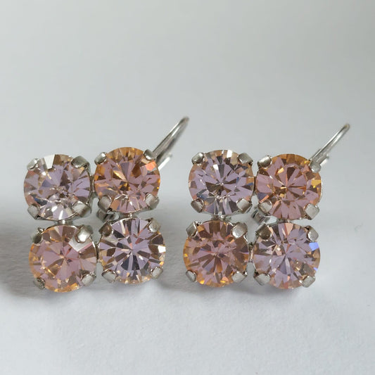 3614 Vintage Ohrringe mit Swarovski Kristallen 25mm