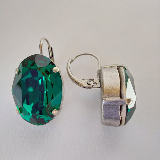 3426 Vintage-Ohrringe mit Swarovski Kristallen 27mm