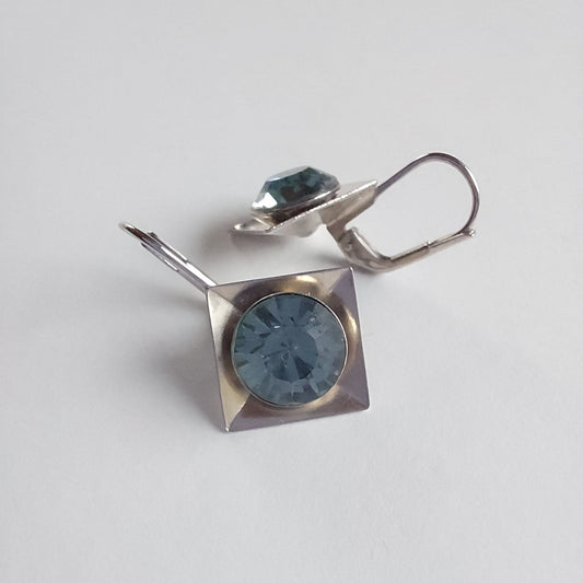 3267 Vintage-Ohrringe mit Swarovski Kristallen 24mm