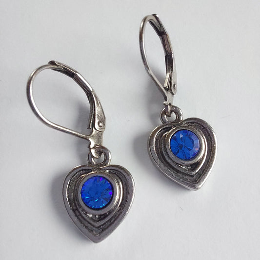 3225 Vintage-Ohrringe mit Swarovski Kristallen 25mm