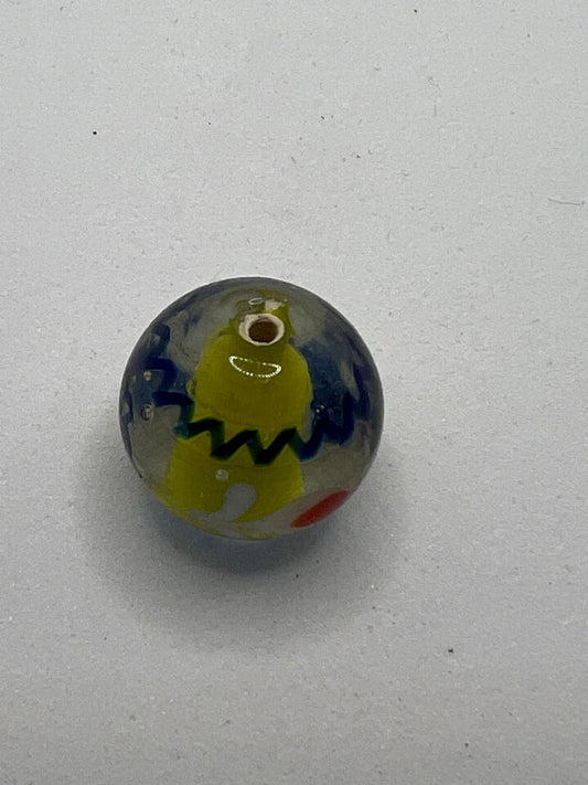 1114 Vintage Geplatztes Glas Perle 14mm