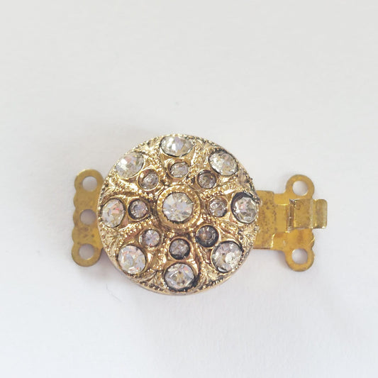 5235 Vintage Federverschluss mit Swarovski Kristallen 13,5mm