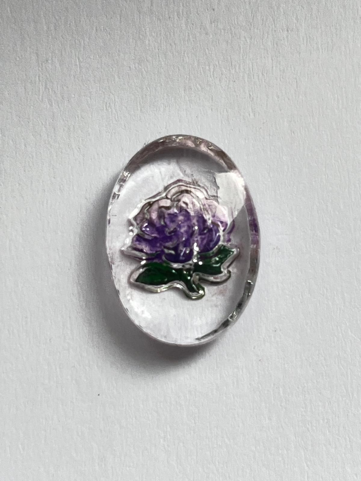 1089 Vintage Kristall Oval geprägter Cabochon 18mm