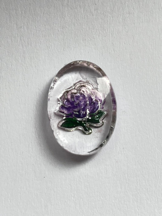 1089 Vintage Kristall Oval geprägter Cabochon 18mm