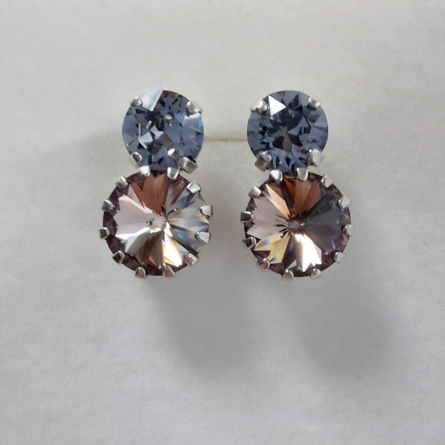 3451 Vintage-Ohrringe mit Swarovski Kristallen 18mm