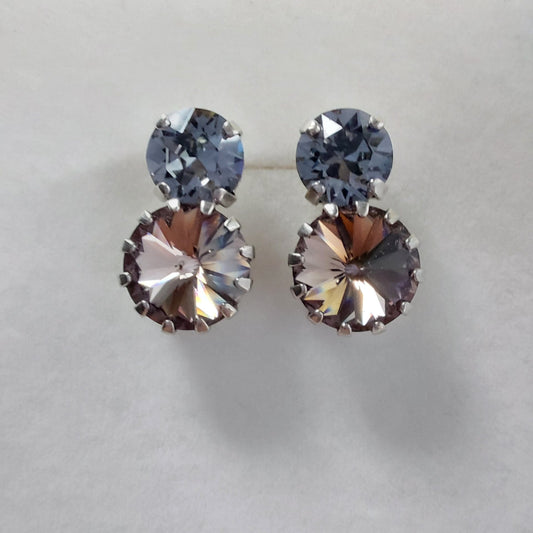 3451 Vintage-Ohrringe mit Swarovski Kristallen 18mm