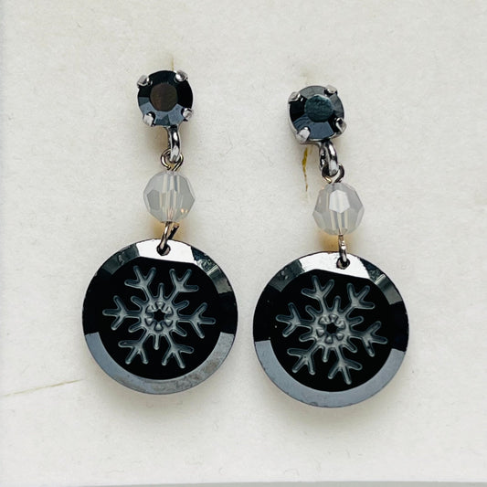 3923 Vintage Earring mit Swarovski Crystals 35mm