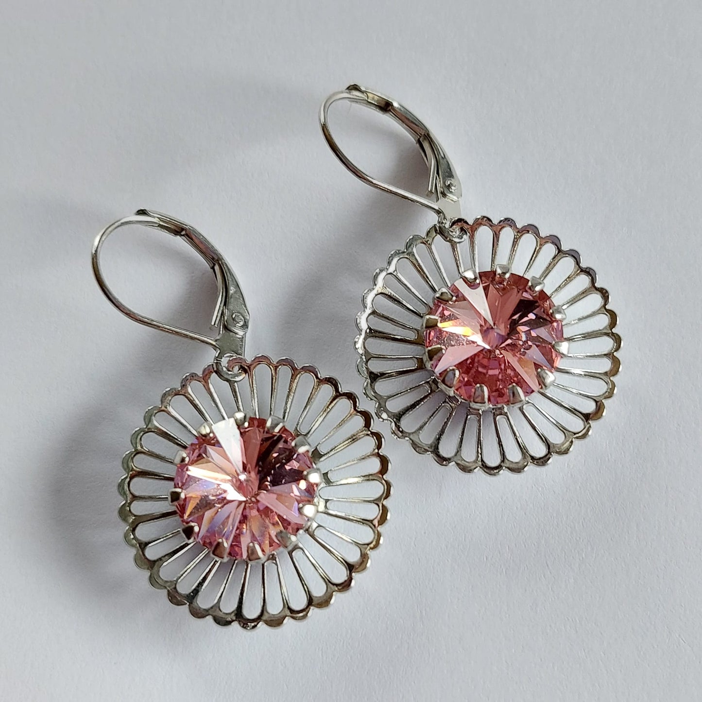 3156 Vintage Earring mit Swarovski Rivoli 35mm