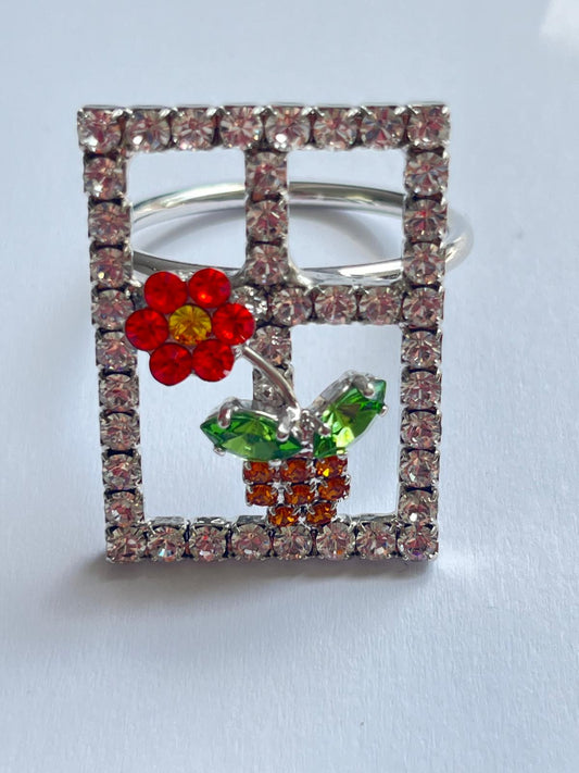 2295 Vintage Swarovski Kristallen Schal-/Tuchhalter 37mm
