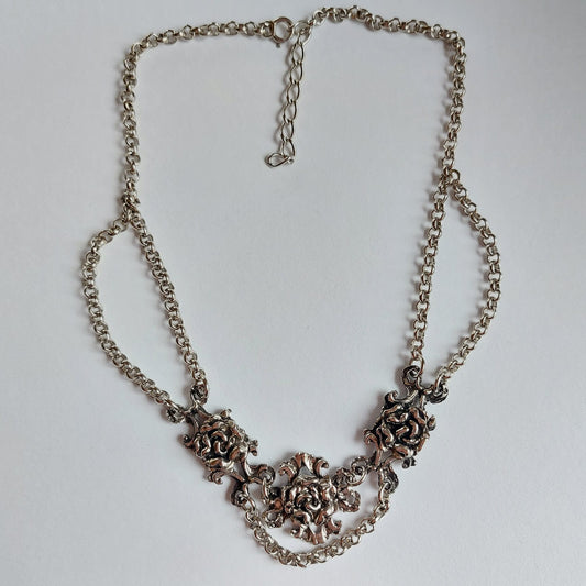 Vintage Viktorianische Rosen Trachten Collier 36cm