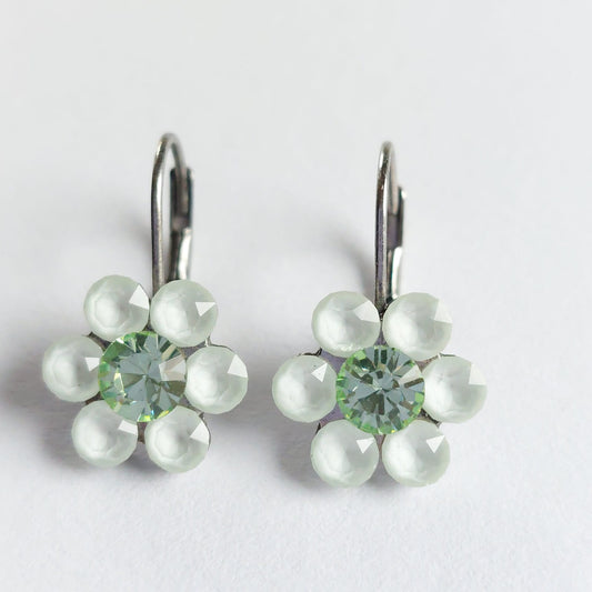 3630 Vintage Ohrringe mit Swarovski Kristallen 20mm