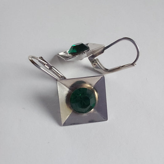 3251 Vintage-Ohrringe mit Swarovski Kristallen 24mm