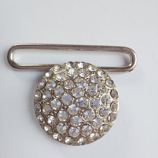 2014 Silberne Gürtelschnalle mit Swarovski Kristallen 33x45mm