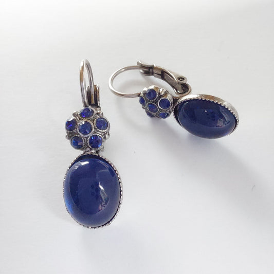 3273 Vintage-Ohrringe mit Swarovski Pearls 27mm