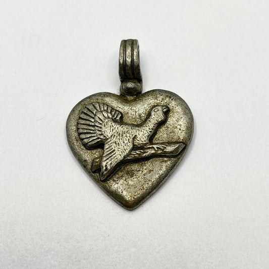 1146 Vintage Trachtenschmuck Kettenanhänger Auerhahn 52mm