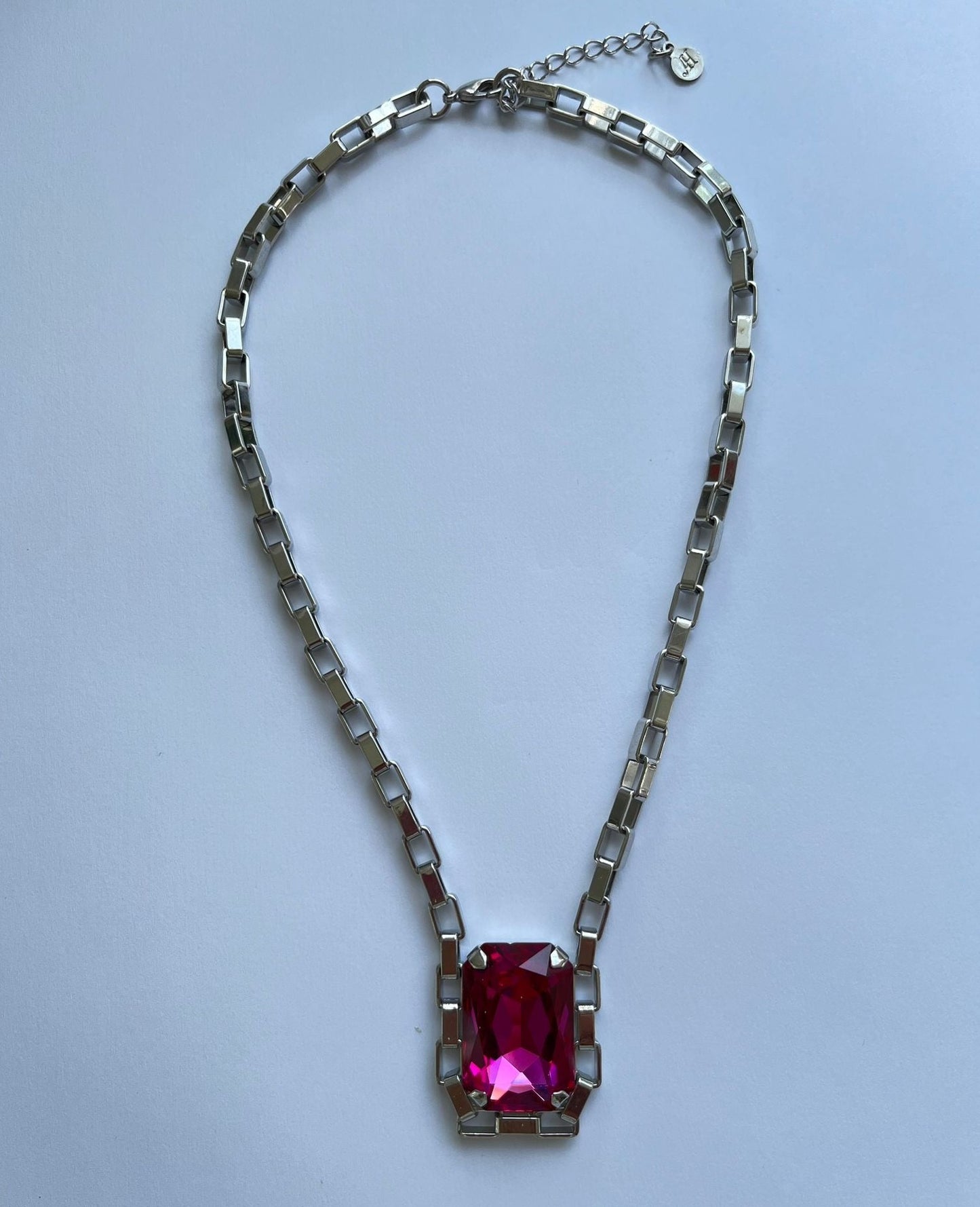 6102 Vintage Swarovski Kristallen Wiegenhalskette Indian Pink 42cm