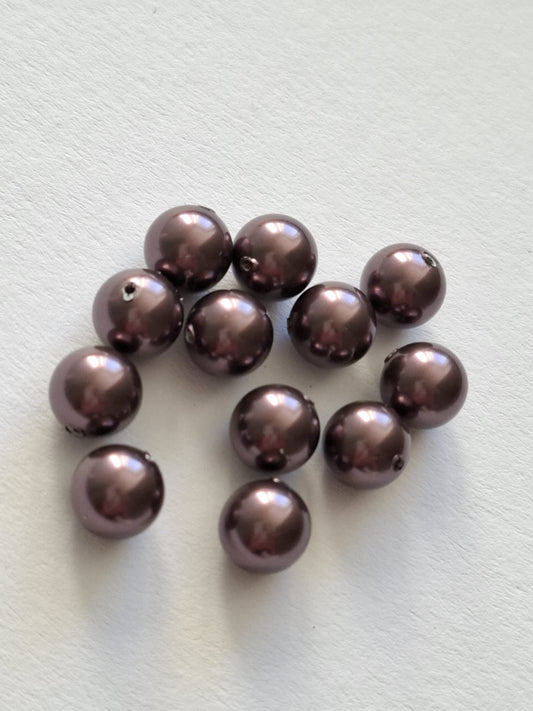Swarovski® Pearl Half-Drilled Burgundy Pearl 8mm