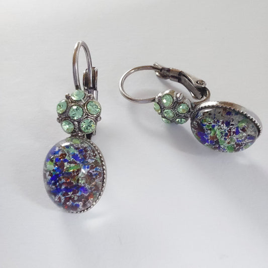 3278 Vintage-Ohrringe mit Swarovski Pearls 27mm