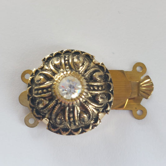 5233 Vintage Federverschluss mit Swarovski Kristallen 17,8×22,6mm