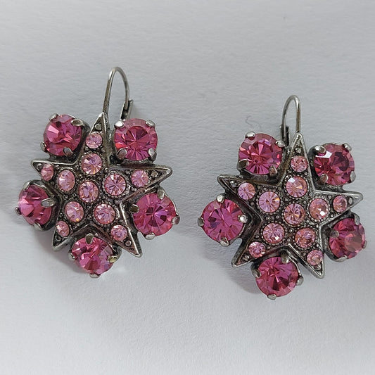 3554 Vintage Ohrringe mit Swarovski Kristallen 30mm