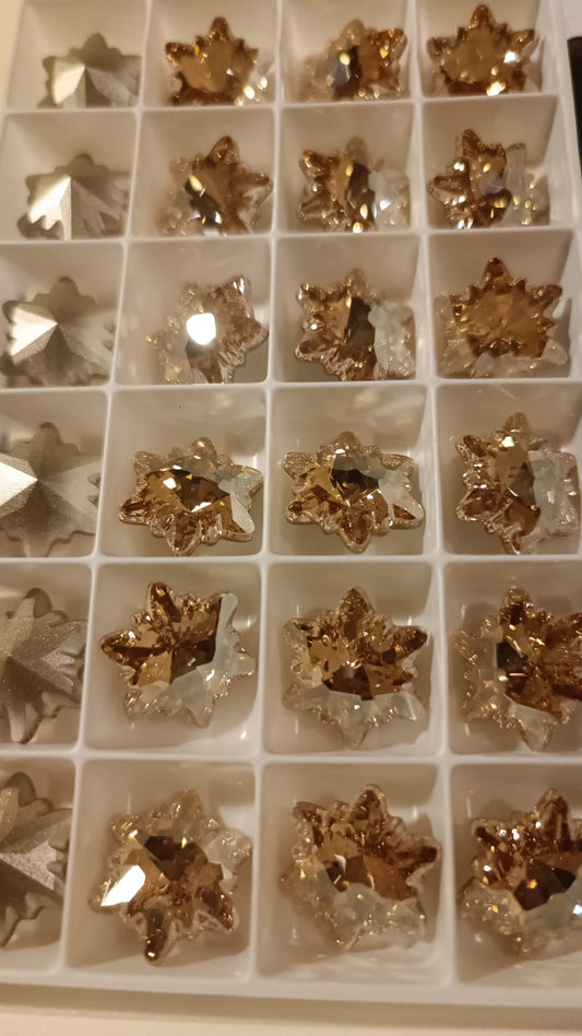 Swarovski® Fancy Edelweiss Golden Shadow 18mm