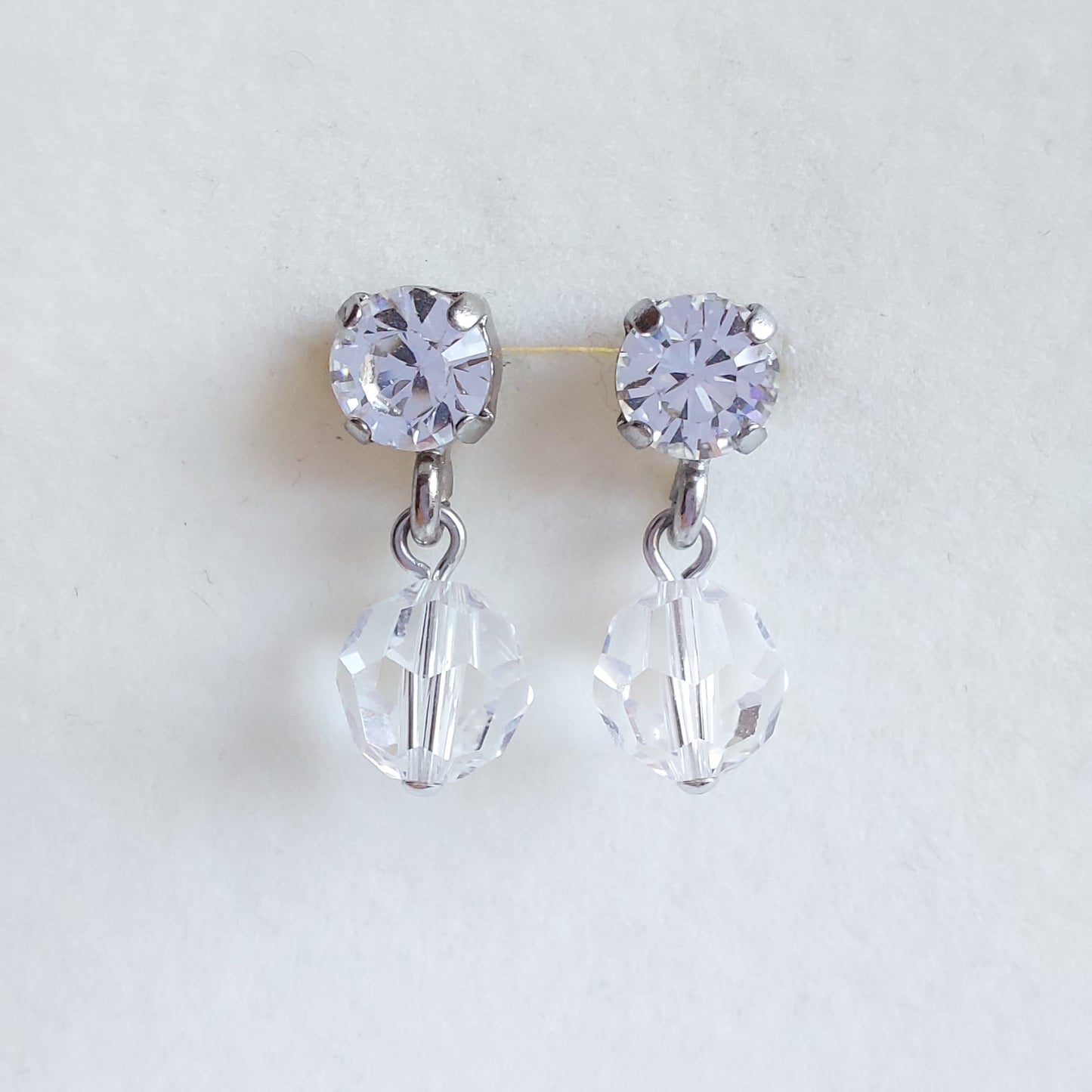 3482 Vintage-Ohrringe mit Swarovski Kristallen 20mm