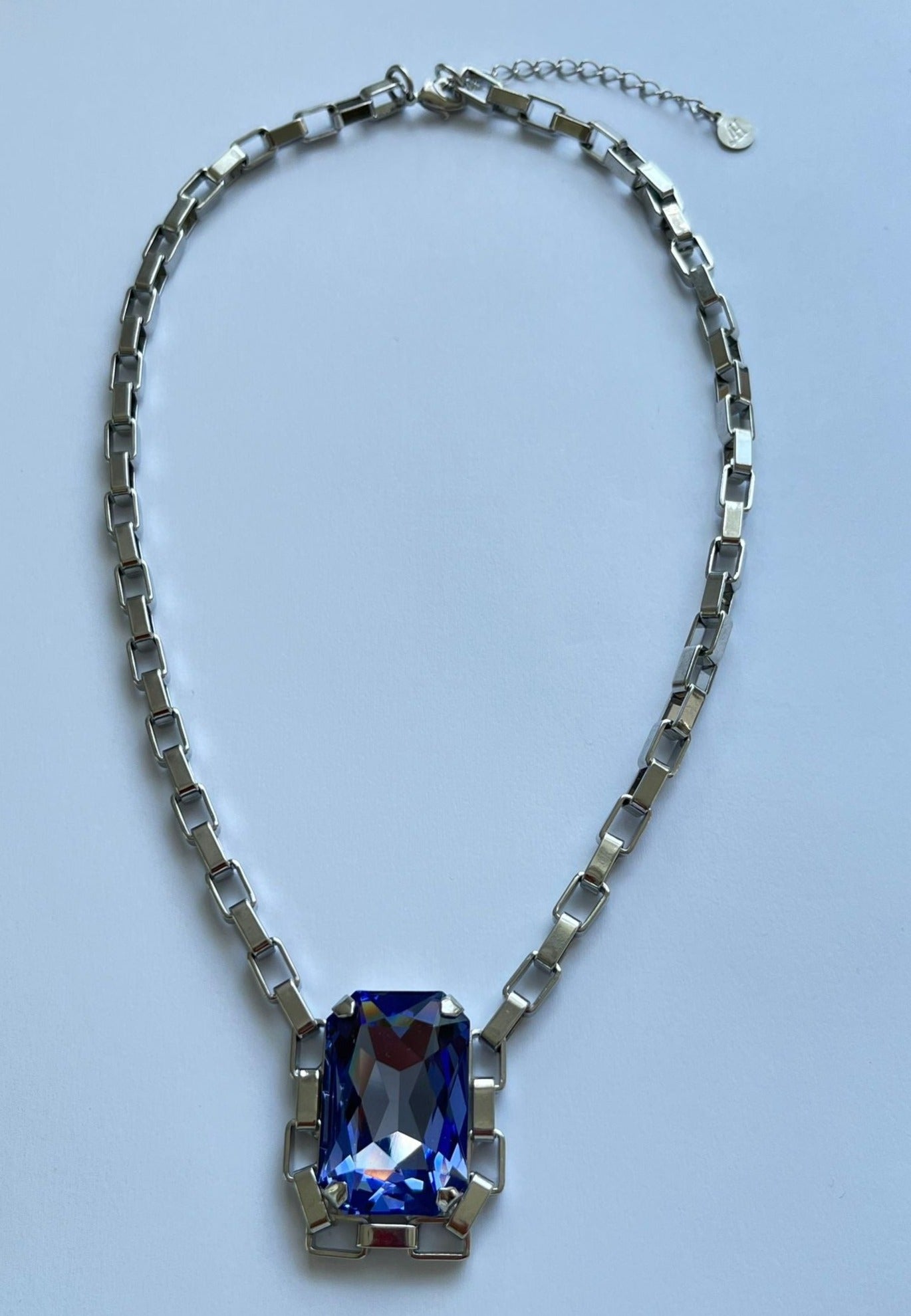 6103 Vintage Swarovski Kristallen Wiegenhalskette Sapphire 42cm