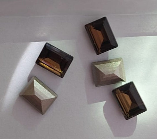 Swarovski® Fancy Step Cut Smokey Quartz Foiled 8mm