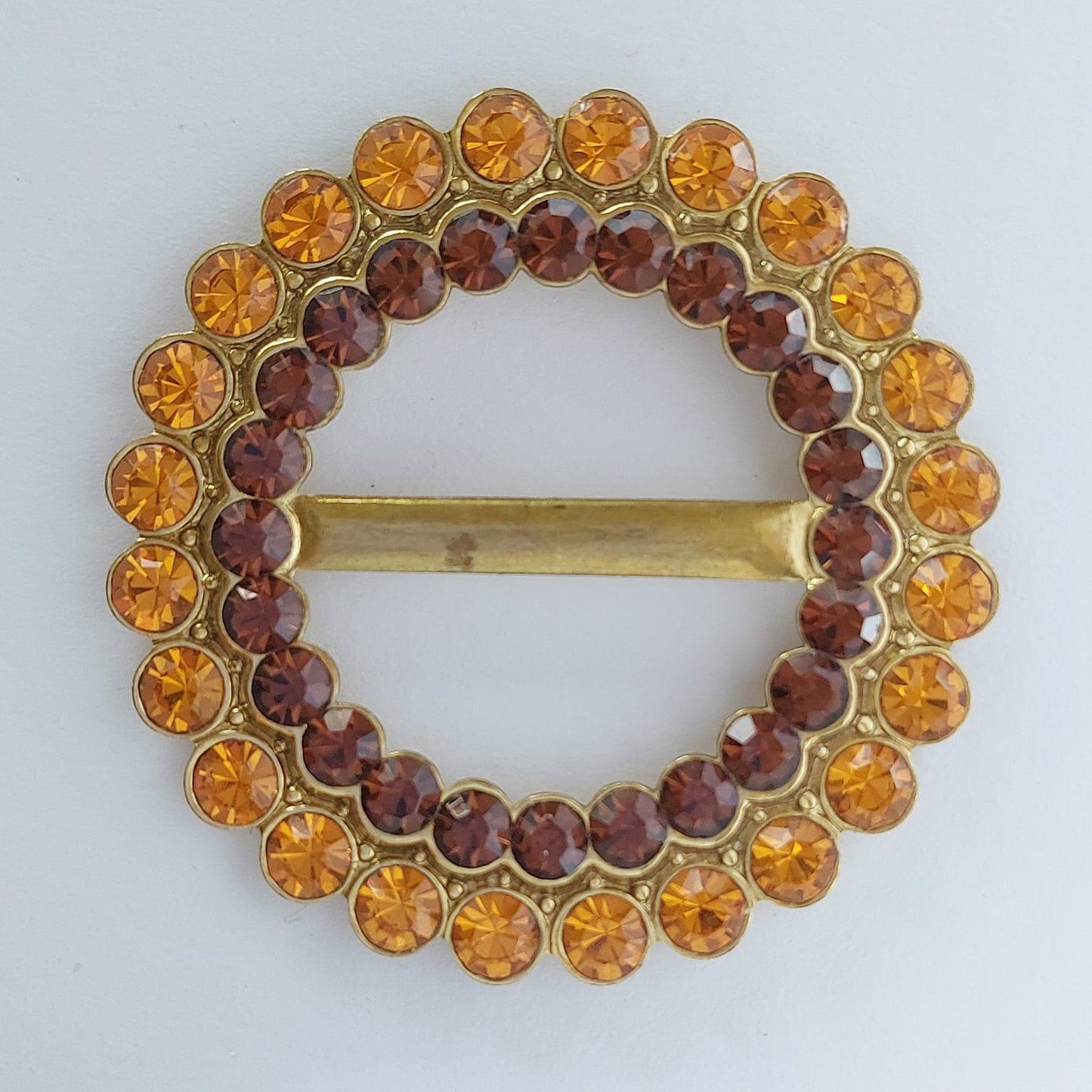 2031 Goldene Gürtelschnalle mit Swarovski Kristallen 52mm