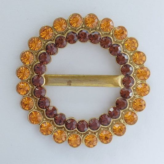 2031 Goldene Gürtelschnalle mit Swarovski Kristallen 52mm