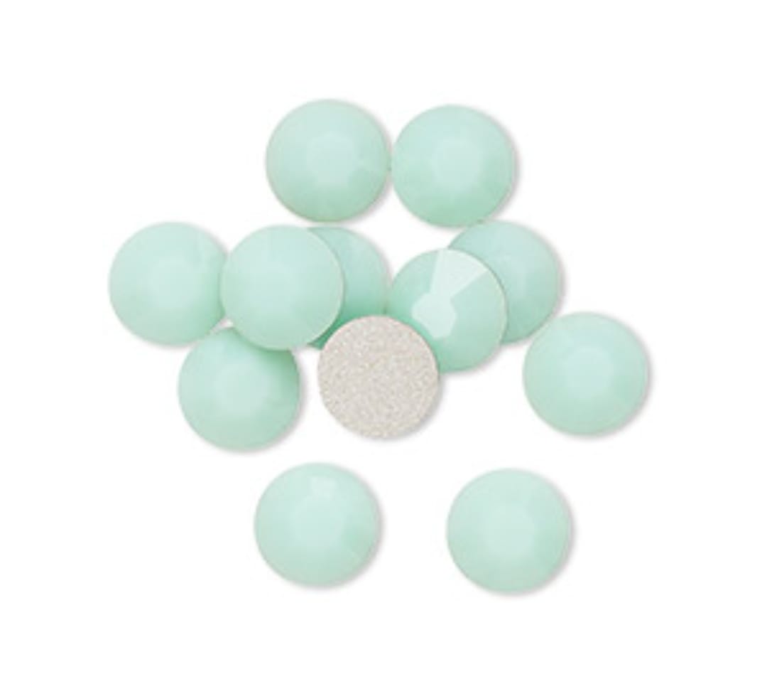 Swarovski® Nail Crystals Flat Rund Mint Alabaster SS20