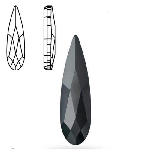Swarovski® Flatback Hotfix Raindrop Jet 10x2.8mm
