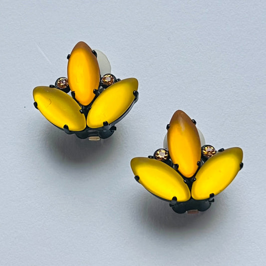 3917 Vintage Ohrclips mit Swarovski-Kristallen 20mm
