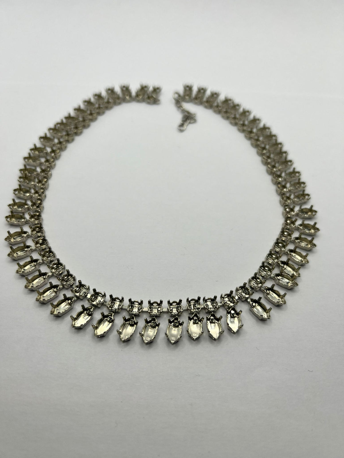6382 Vintage leerer DIY Collier zum Befüllen mit Swarovski Kristallen 39cm