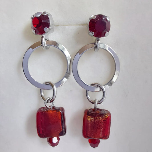 3296 Vintage-Ohrringe mit Swarovski Pearls 43mm