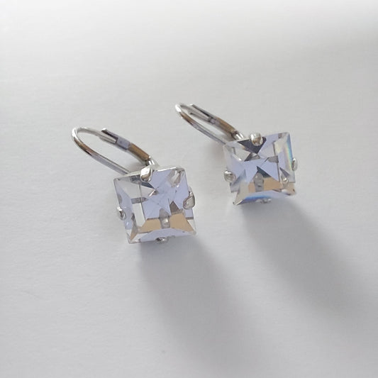 3238 Vintage-Ohrringe mit Swarovski Kristallen 20mm