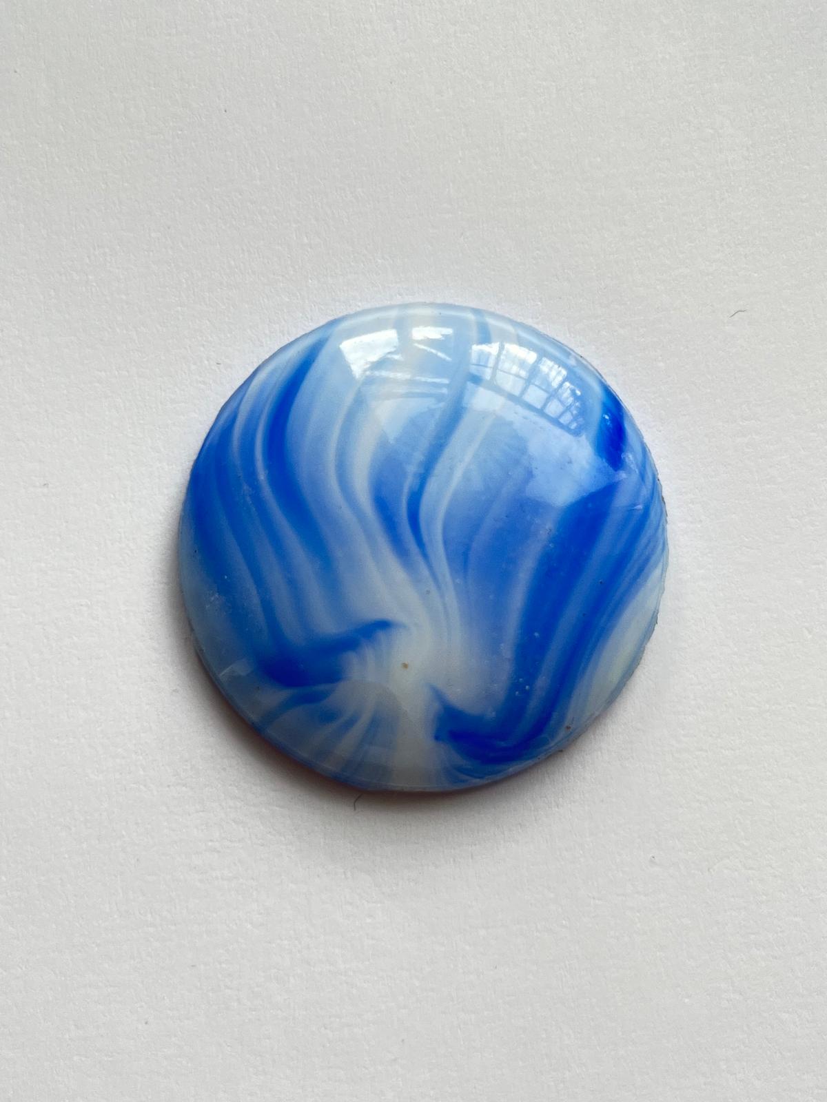 1064 Vintage Kunstmarmor Hohler Cabochon 40mm